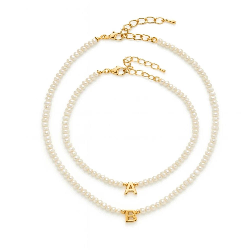 گردنبند مرواریدی با پلاک حروف سهبعدی کد 100092 گردنبند مرواریدی با پلاک حروف سهبعدی کد 100092