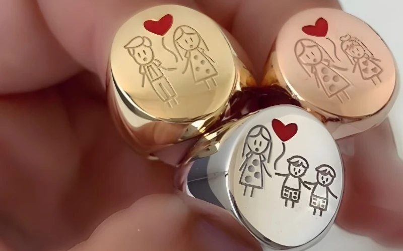 حکاکی روی طلا 3 حکاکی روی انگشتر طلا