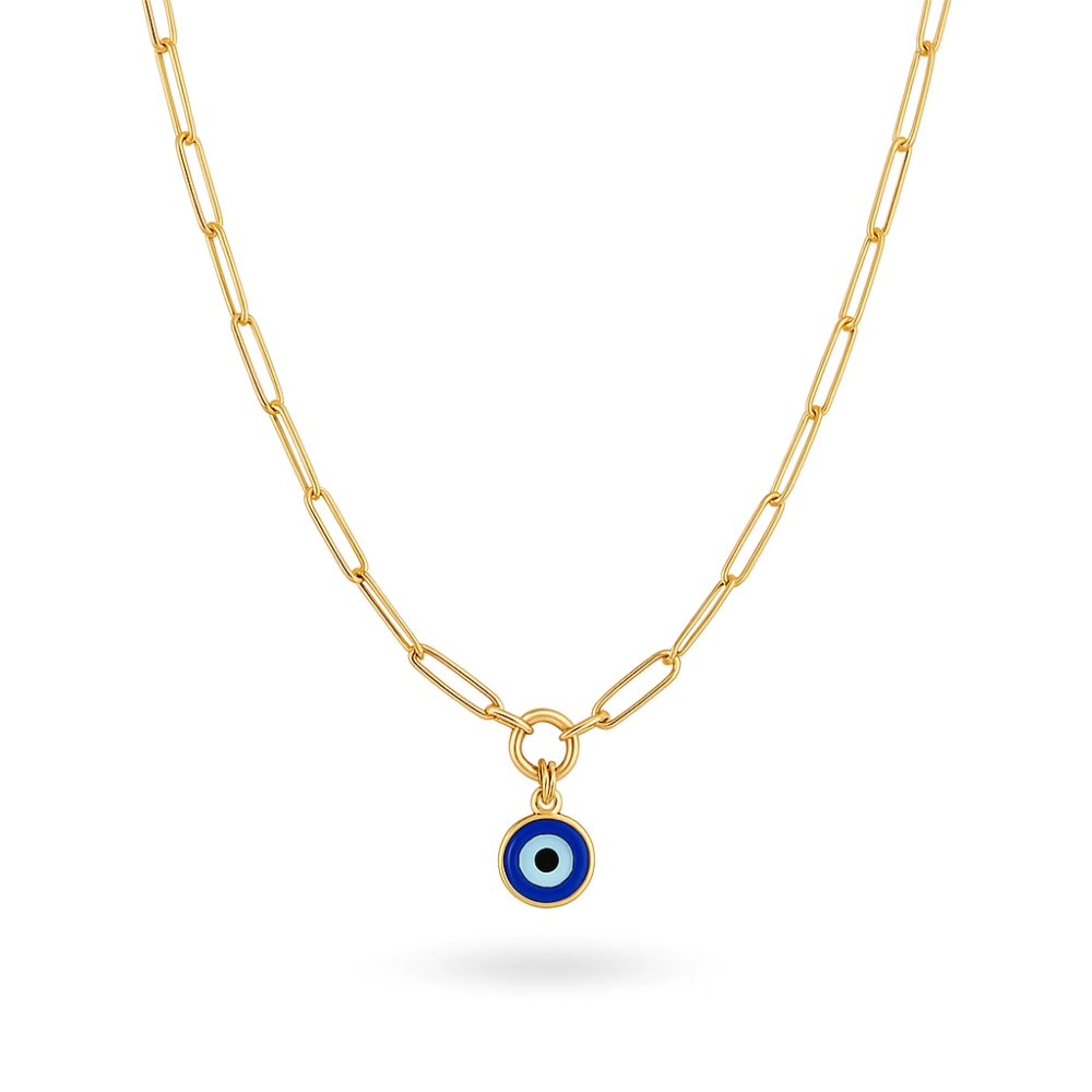 گردنبند هرمس با آویز چشم نظر کد 100101 گردنبند هرمس با آویز چشم نظر کد 100101