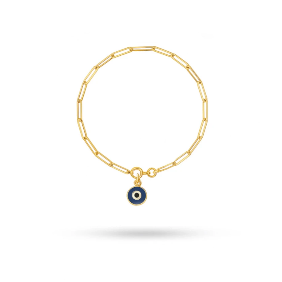 دستبند هرمس با پلاک چشم نظر کد 100104 دستبند هرمس با پلاک چشم نظر کد 100104