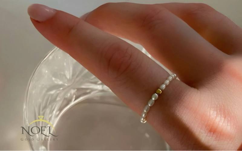 خرید انگشتر طلا مرواریدی سفارشی از نو ال گالری