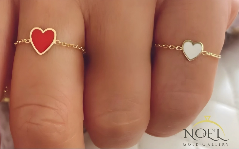 انگشتر قلب میناکاری کد 10002