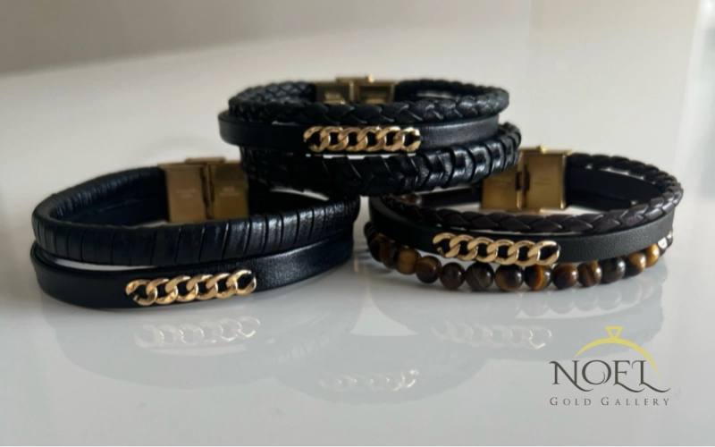 دستبند چرم کارتیه مردانه