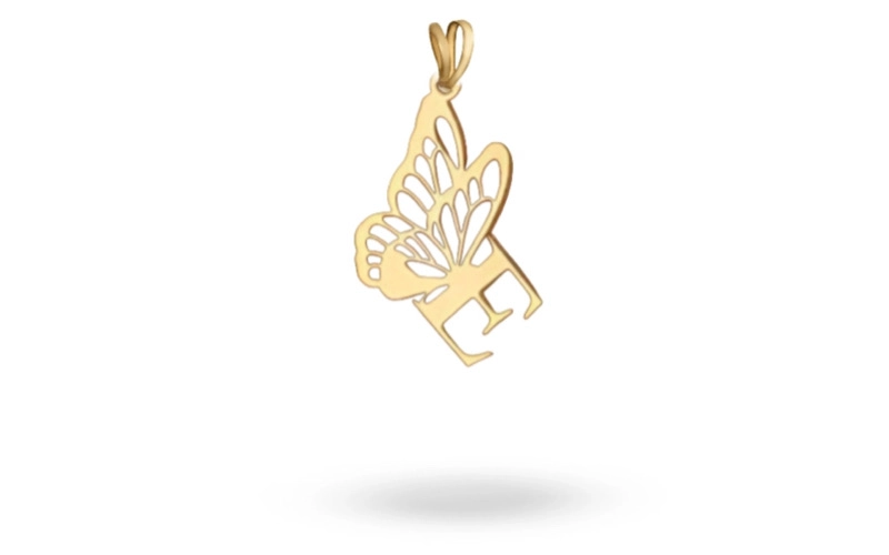 گردنبند حروف و پروانه کد 10009